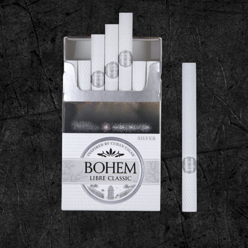 Сигариллы Бохем Либре Классик Сильвер Кинг Сайз (Bohem Libre Classic Silver King Size) Сигариллы классические крепостью 3 мг , формата Кинг Сайз